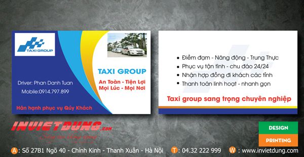 30 Mẫu card visit taxi đẹp. In card visit taxi giá rẻ tại Hà Nội.